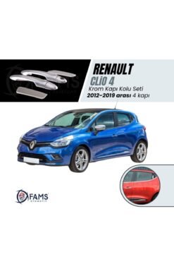 Renault Clio 4 Hb Krom Kapı Kolu Seti 4 Kapı 2012-2019 P,çelik Uyumlu
