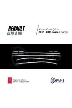 Alternative view of Renault Clio 4 Uyumlu Hb Krom Cam Çıtası 8 Parça 2012-2019 Arası Paslanmaz Ç,