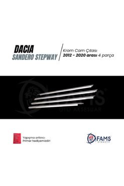 Alternative view of Dacia Sandero Stepway Krom Cam Çıtası Seti 4 Prç, 2012-2020 P,çelik uyumlu