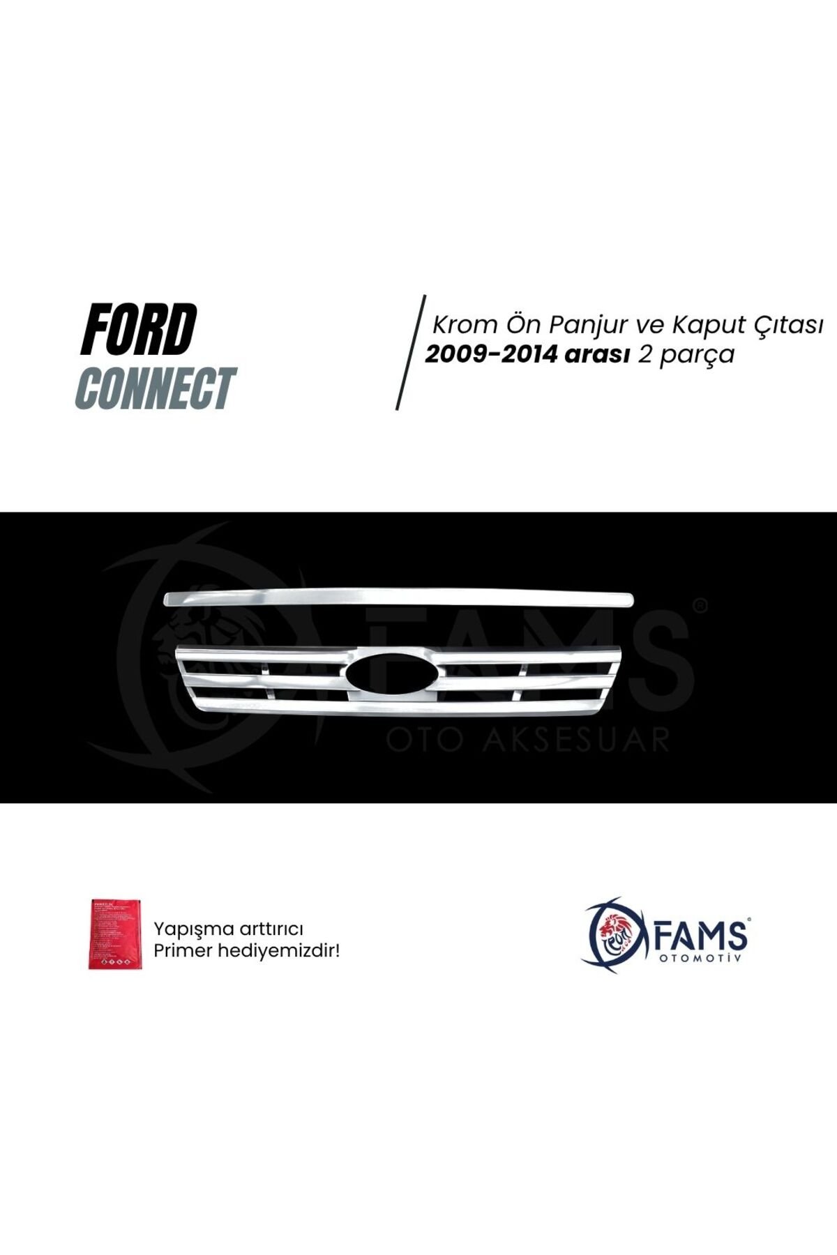 F, Connect Krom Ön Panjur+Kaput Çıtası 2 Prç, 2009-2014 P, Çelik Uyumlu - Görsel 2