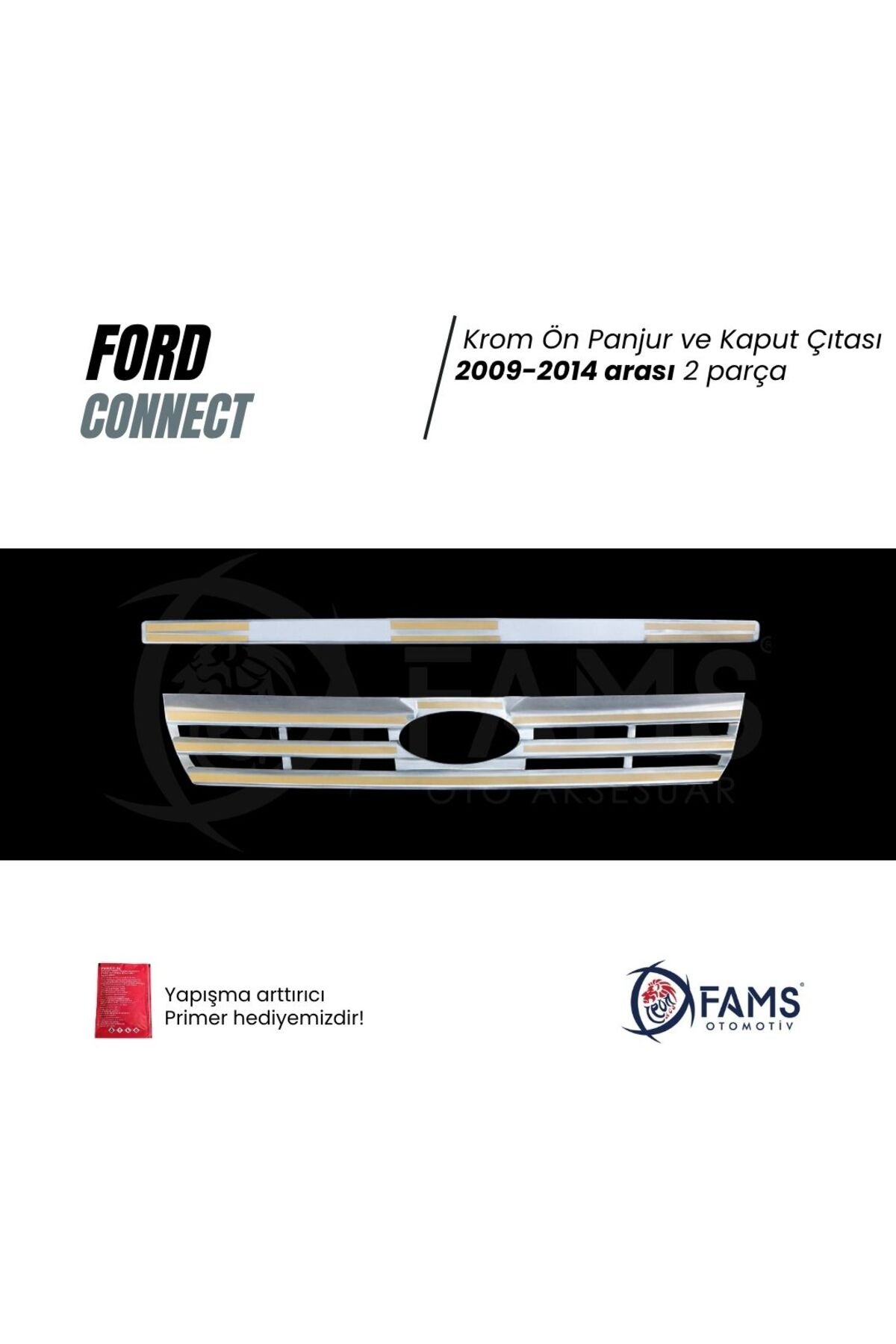 F, Connect Krom Ön Panjur+Kaput Çıtası 2 Prç, 2009-2014 P, Çelik Uyumlu - Görsel 3