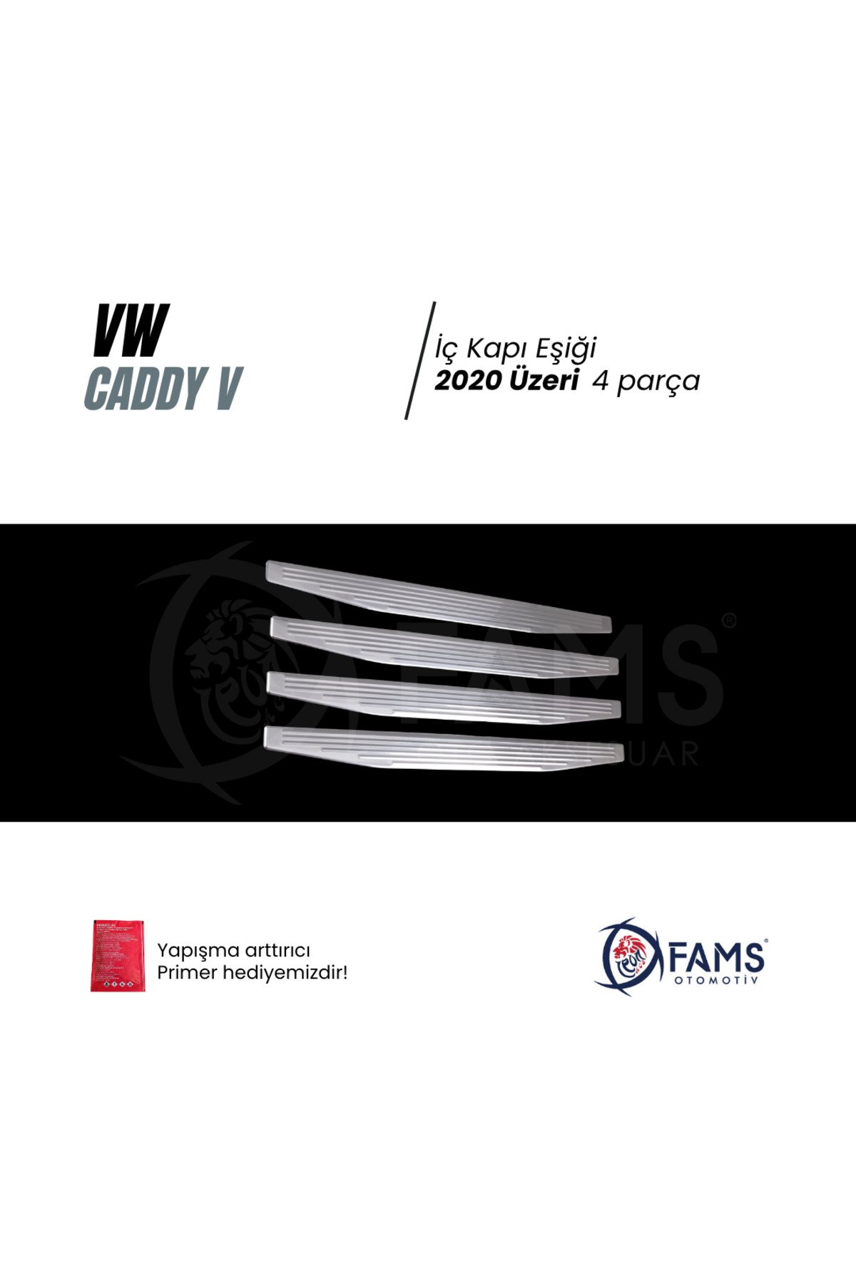 VW CADDY V 2020 Üzeri Krom İç Kapı eşiği 4 kapı Paslanmaz Çelik - Görsel 2