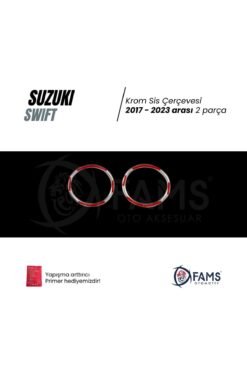 Alternative view of Suzuki Swift 2017-2023 Krom Sis Çerçevesi 2 Parça Paslanmaz Çelik