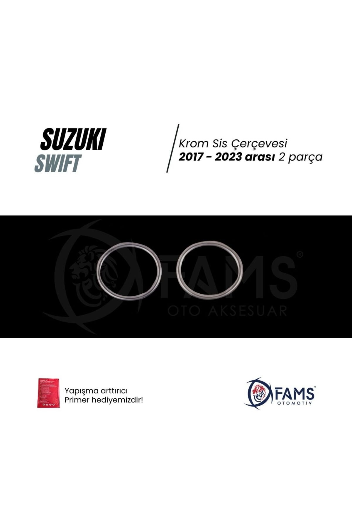 Suzuki Swift 2017-2023 Krom Sis Çerçevesi 2 Parça Paslanmaz Çelik - Görsel 3