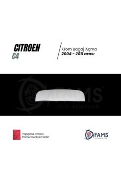 Alternative view of Citroen C4 Uyumlu Krom Bagaj Açma 2004-2011 Paslanmaz Çelik
