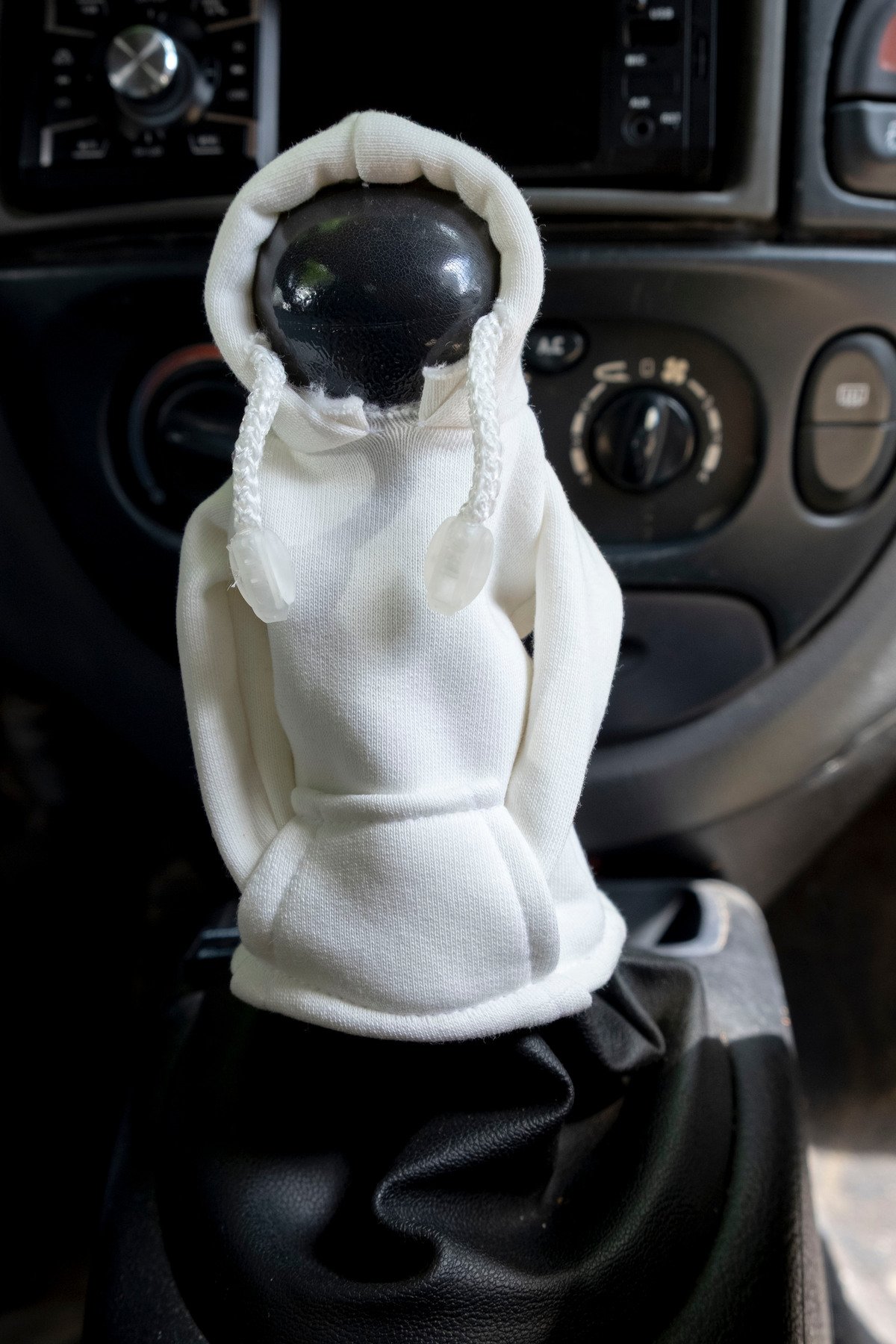 Universal Beyaz Vites Hoodie - Araç Vites Kıyafeti - Vites Poları - Her Araca Uyumlu Vites Hoodie