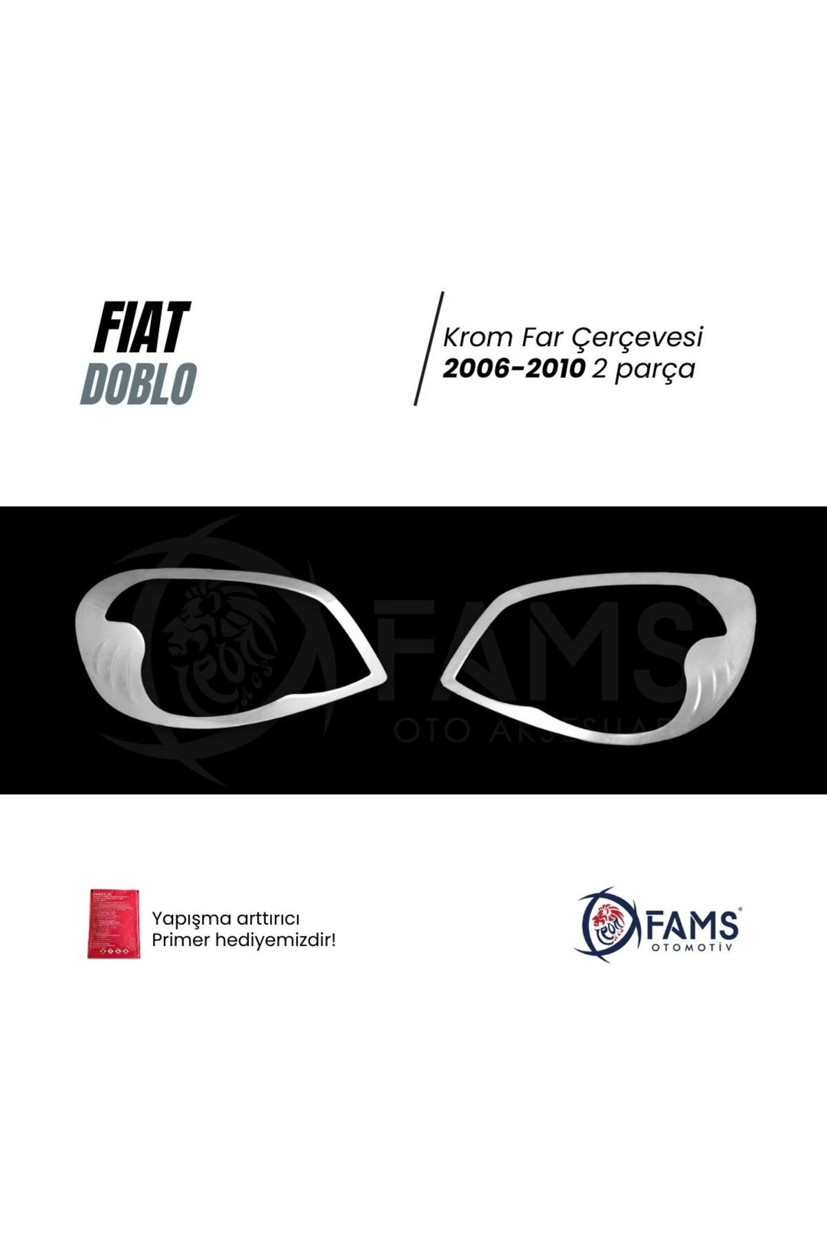 Fiat Doblo Krom Far Çerçevesi 2006-2010 2 Parça P,çelik - Görsel 2