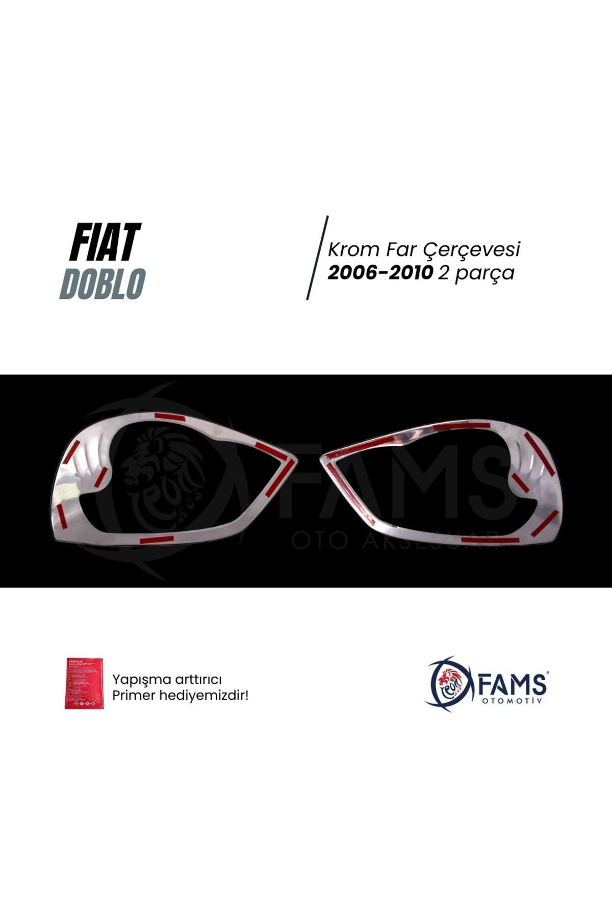 Fiat Doblo Krom Far Çerçevesi 2006-2010 2 Parça P,çelik - Görsel 3