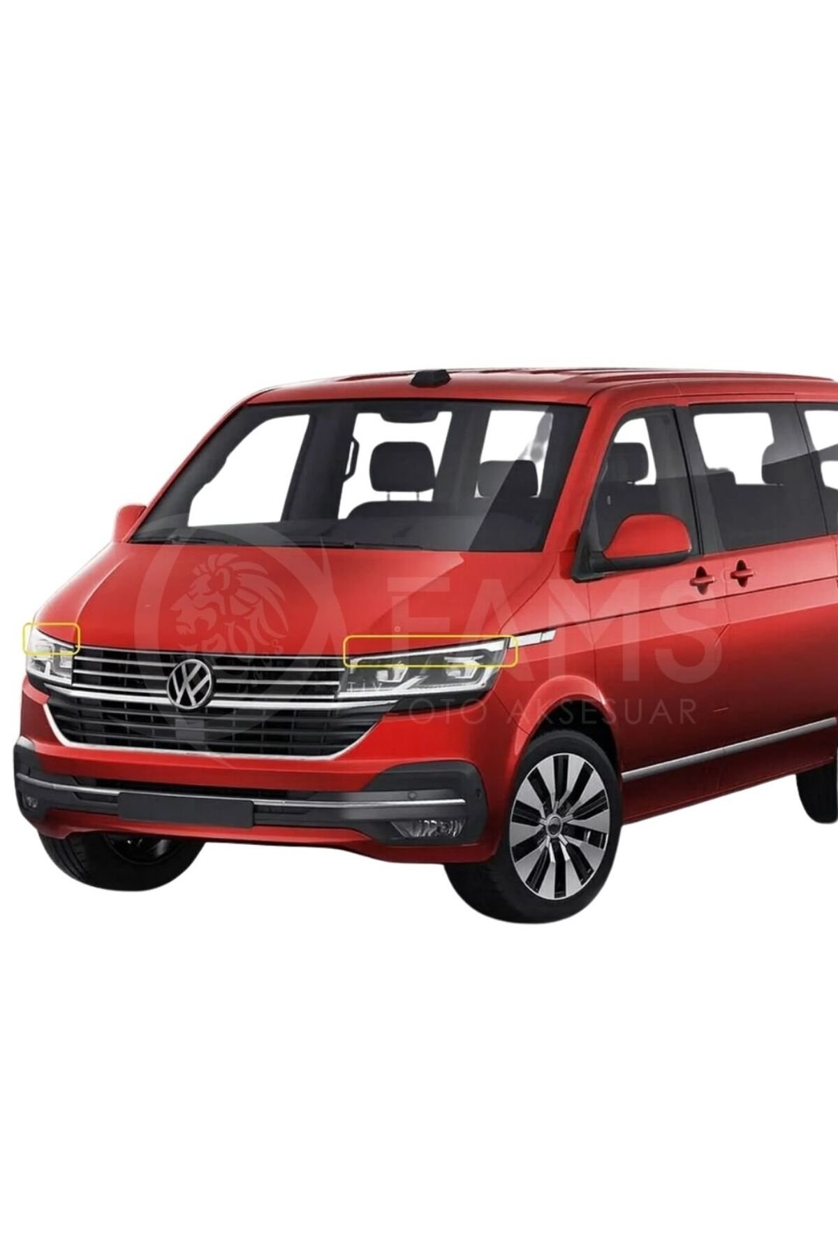 VW T6,1 TRANSPORTER 2019-2023 Arası Krom Far Üst Çıta 2 Parça Paslanmaz Çelik - Görsel 4