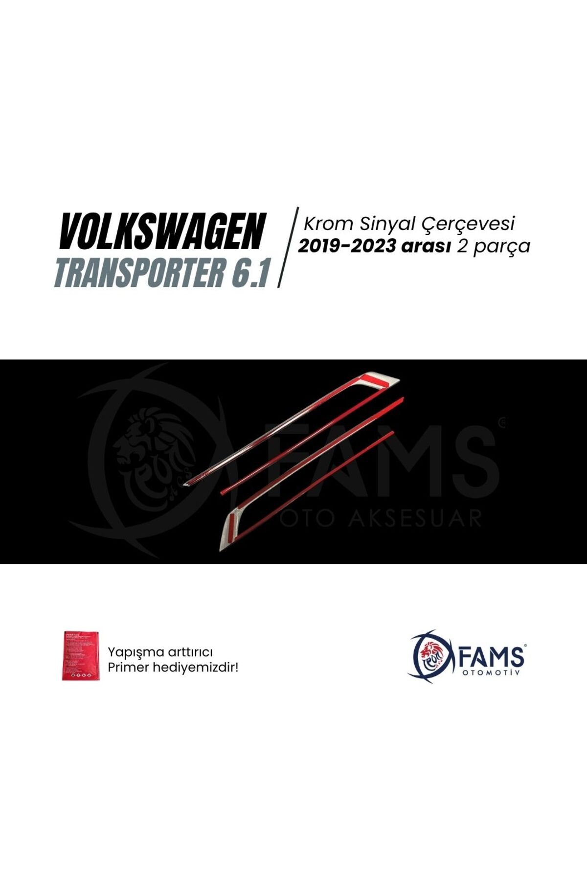 VW T6,1 TRANSPORTER 2019-2023 Arası Sinyal Çerçevesi 2 Parça Paslanmaz Çelik - Görsel 3