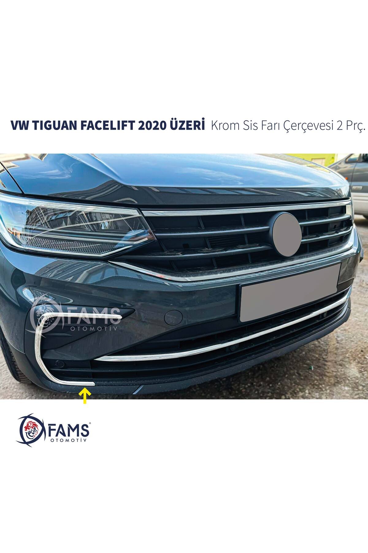 Vw Tiguan FACELIFT 2020 Üzeri Krom Sis Farı Çerçevesi 2 Prç,