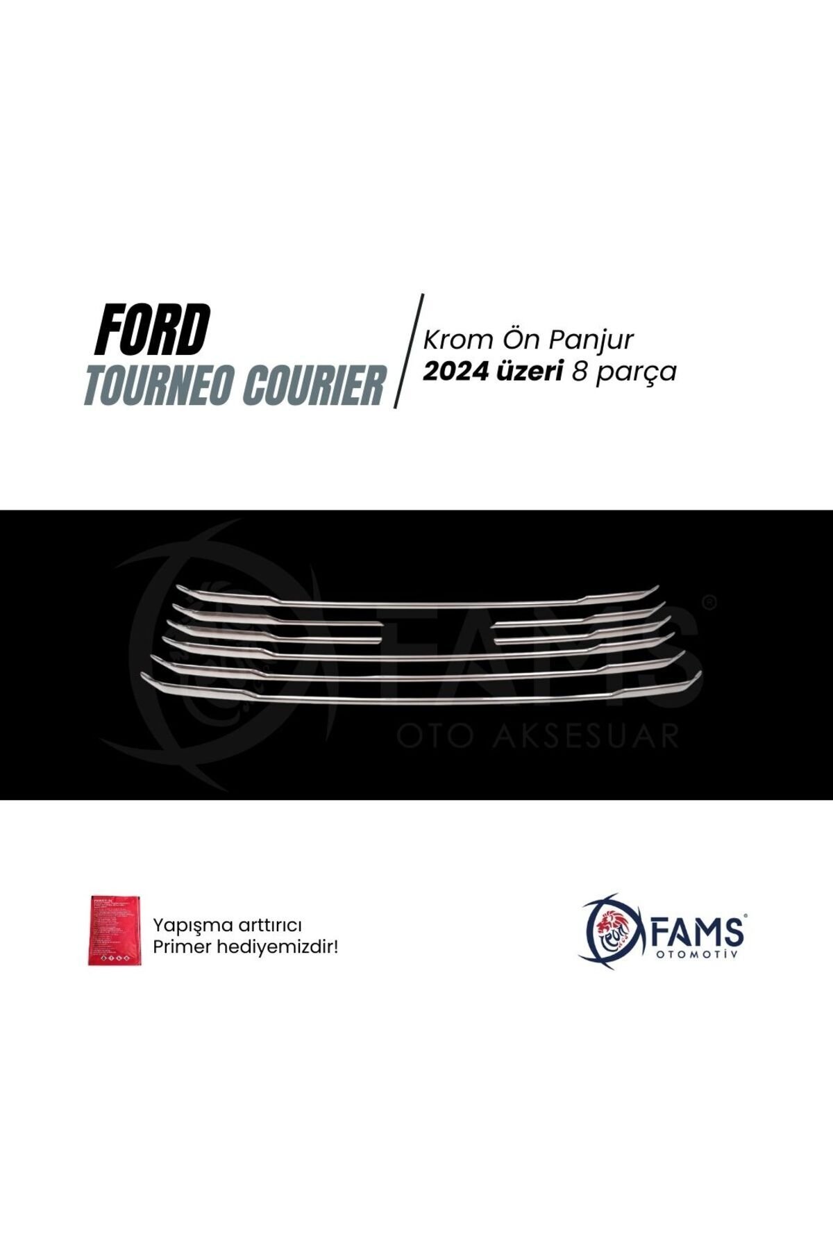 Tourneo Courier Krom Ön Panjur 8 Parça 2024 Üzeri Paslanmaz Çelik - Görsel 2