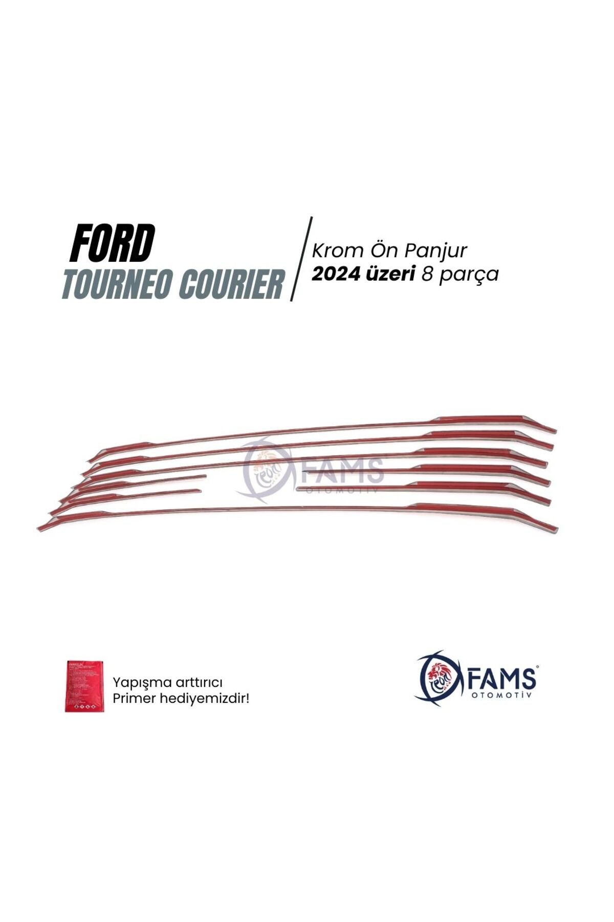 Tourneo Courier Krom Ön Panjur 8 Parça 2024 Üzeri Paslanmaz Çelik - Görsel 3