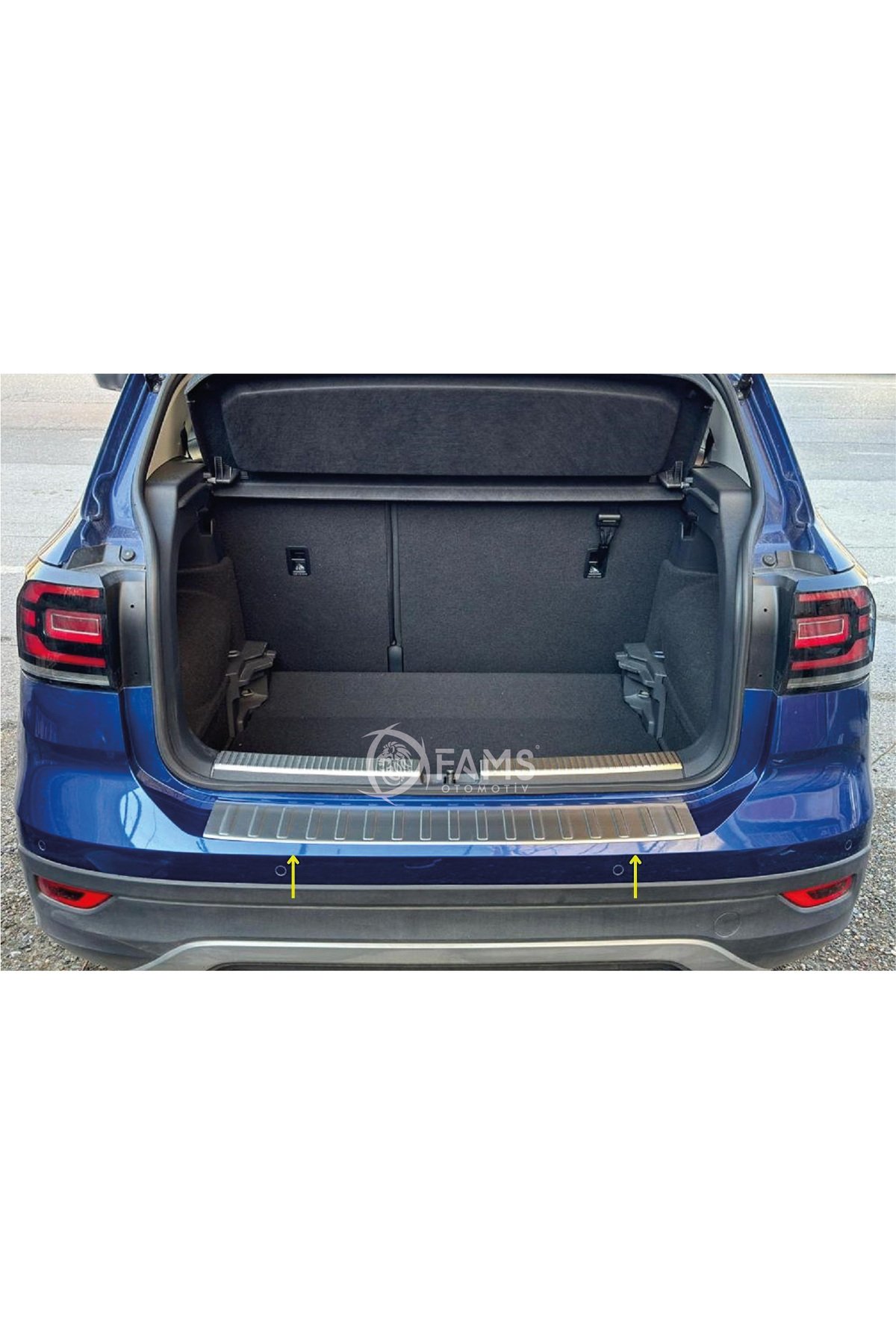 Vw T-cross Krom Arka Tampon Üstü Koruma 2018> Paslanmaz Çelik Taşlı - Görsel 3