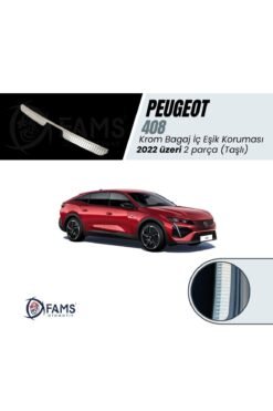 Peugeot 408 Krom Bagaj Iç Eşik Koruma 2022> Taşlı Paslanmaz Çelik