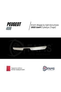 Alternative view of Peugeot 408 Krom Bagaj Iç Eşik Koruma 2022> Taşlı Paslanmaz Çelik