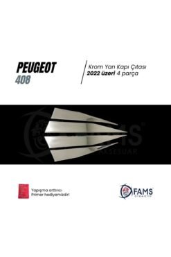 Alternative view of Peugeot 408 Krom Yan Kapı Çıtası 4 Kapı 2022> Paslanmaz Çelik