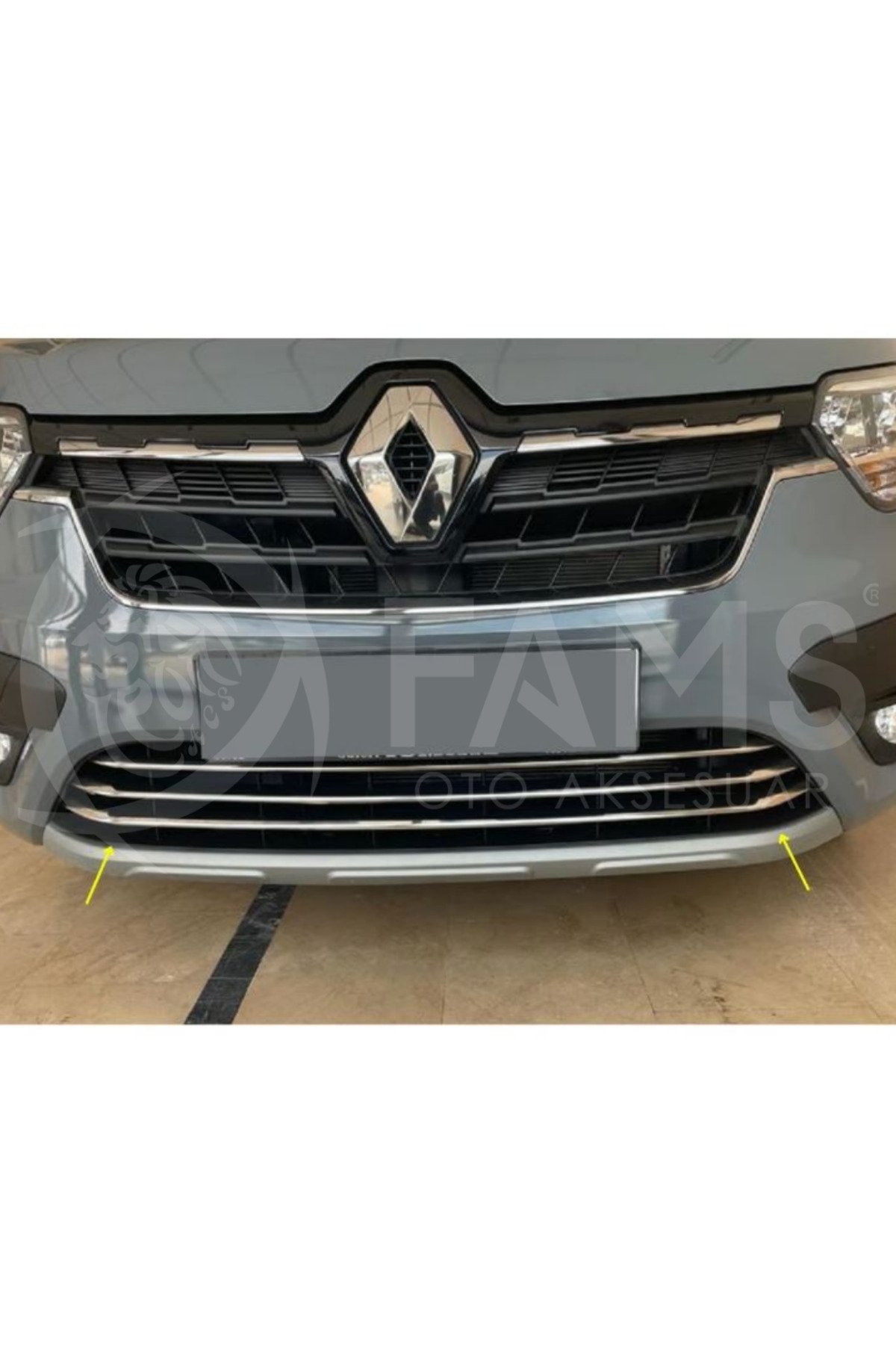 Renault Express Krom Ön Tampon Alt Çıta 3 Parça 2021> Paslanmaz Çelik - Görsel 3