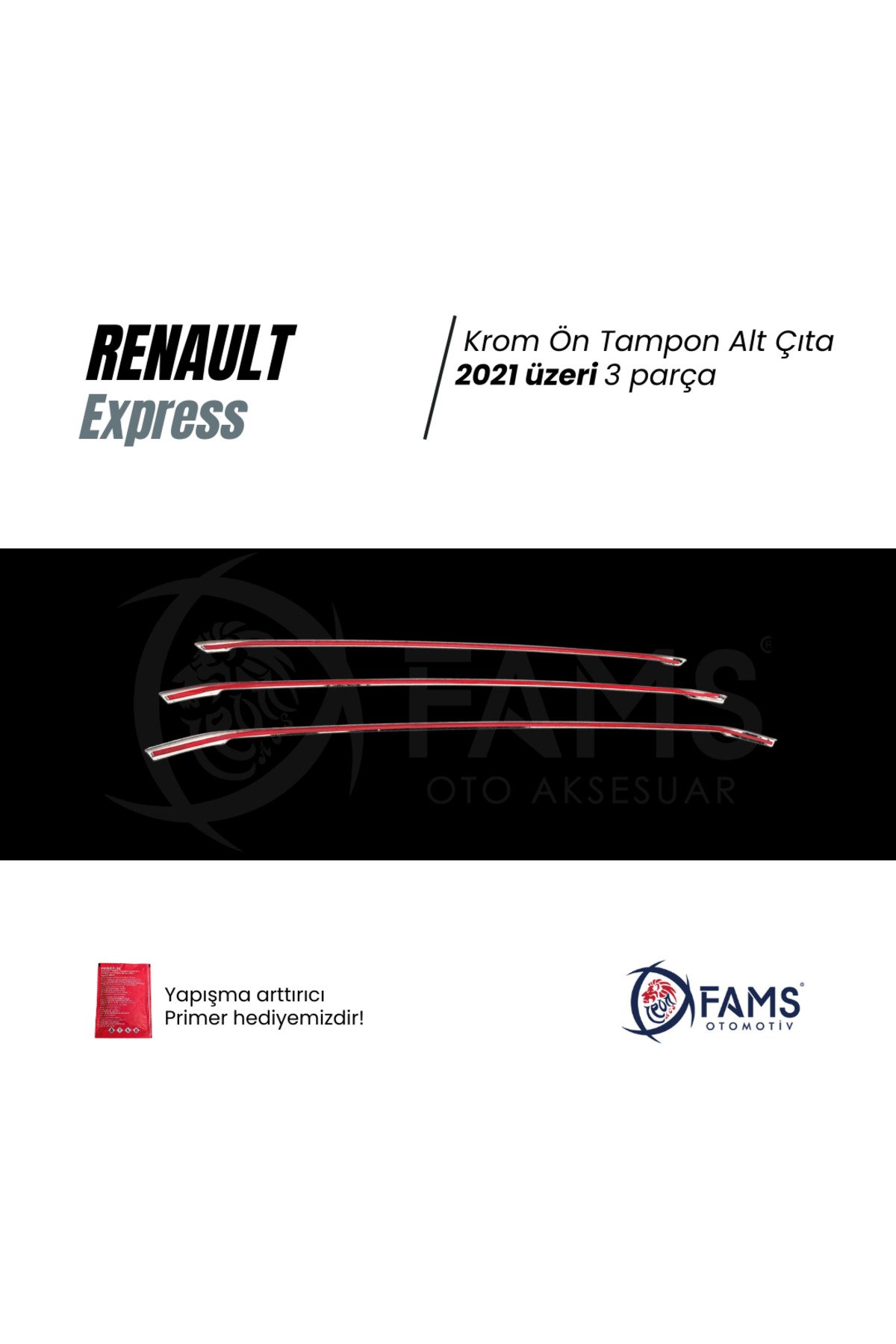 Renault Express Krom Ön Tampon Alt Çıta 3 Parça 2021> Paslanmaz Çelik - Görsel 4