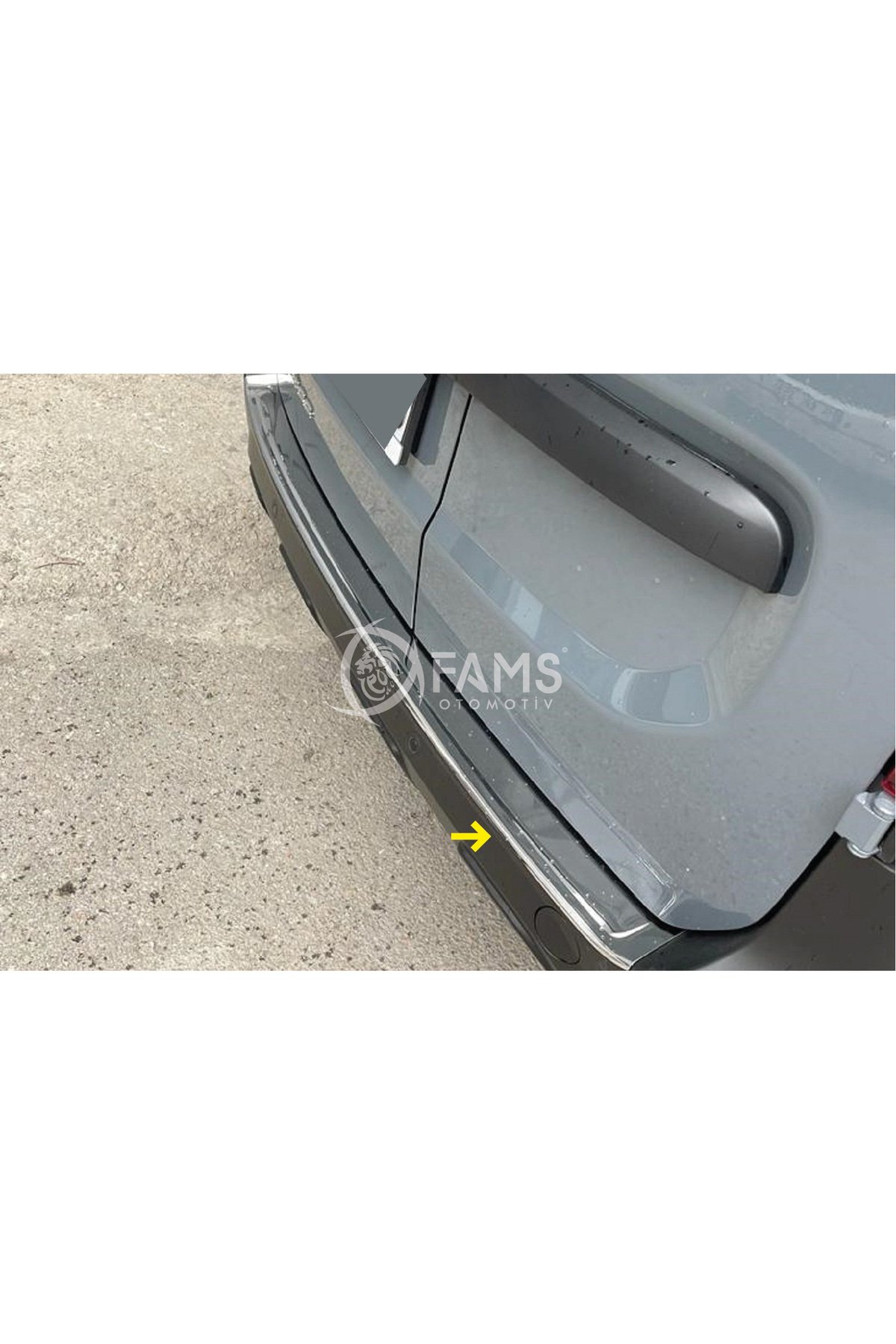 Renault Express Krom Arka Tampon Üstü Koruma 2021> Paslanmaz Çelik - Görsel 3