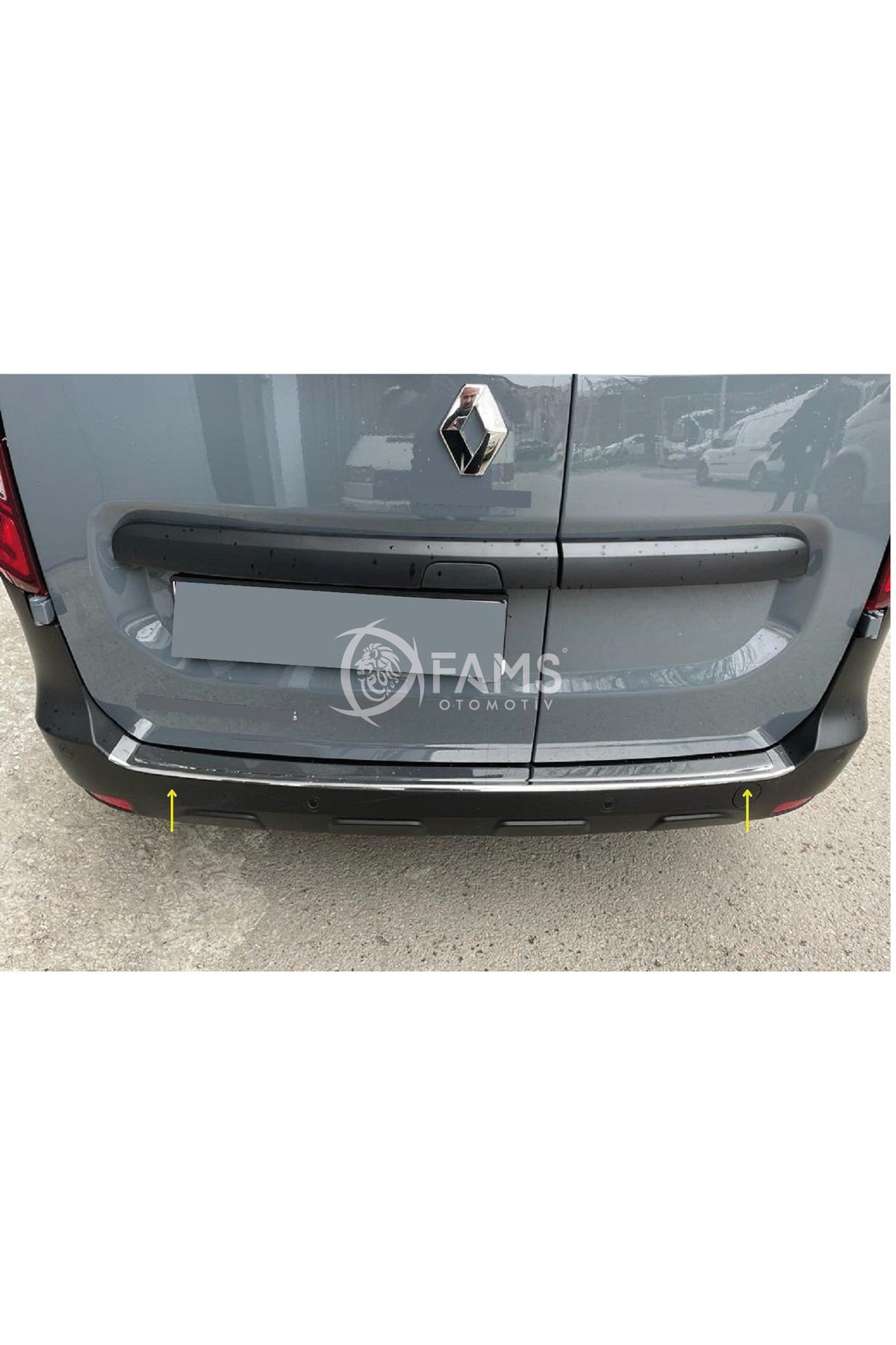 Renault Express Krom Arka Tampon Üstü Koruma 2021> Paslanmaz Çelik - Görsel 4