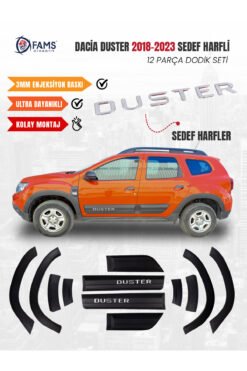 Dacia Duster Uyumlu 2018-2024 Enjeksiyon Baskı Düz Dodik seti 12 parça HARFLİ