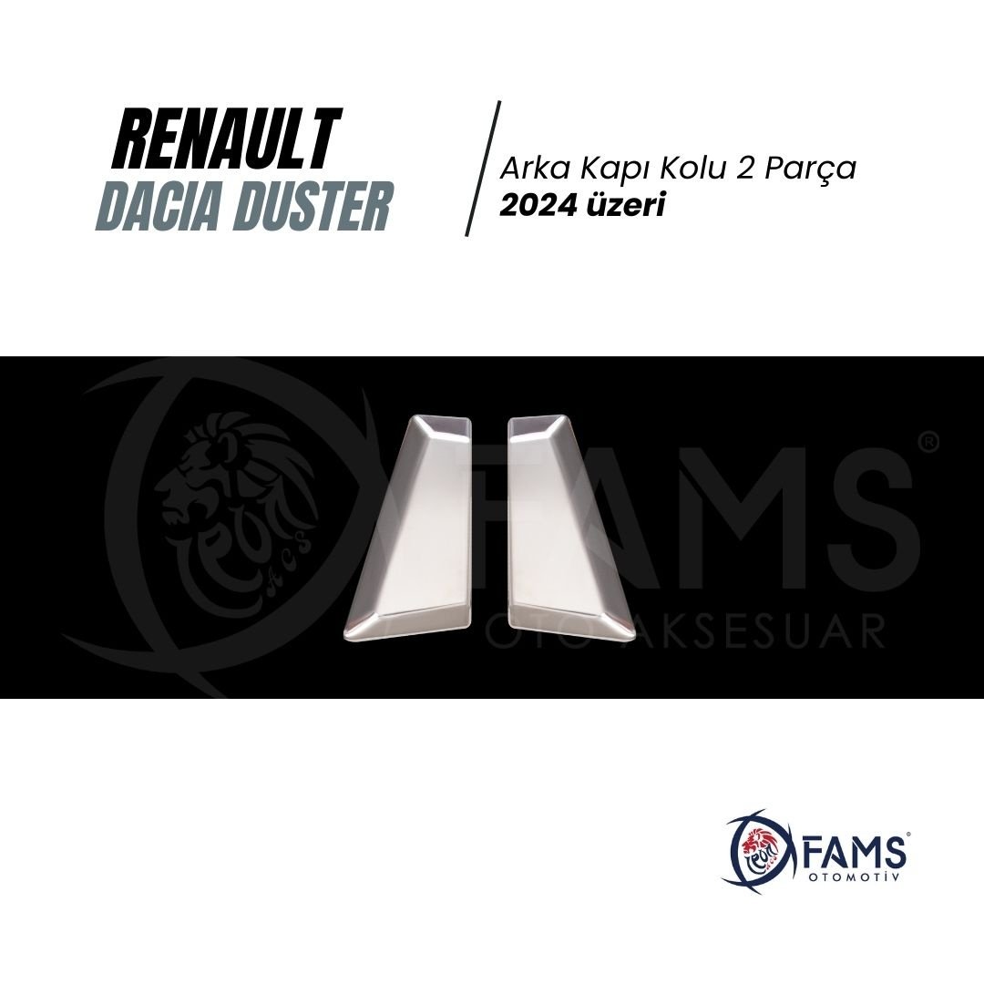 Renault Duster 2024 Üzeri Için Krom Arka Kapı Kolu 2 Kapı Paslanmaz Çelik - Görsel 2