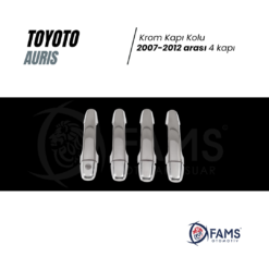 Alternative view of Toyota Auris Krom Kapı Kolu 4 Kapı 2007-2012 Paslanmaz Çelik