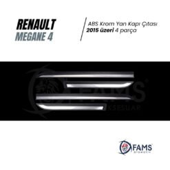 Alternative view of Renault Megane 4 Krom+ABS Yan Kapı Çıtası 2015 Üzeri 4 Parça P. Çelik (Sedan)