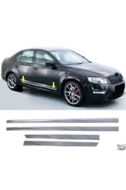 Alternative view of Skoda Octavia Uyumlu Krom Yan Kapı Koruma Çıtası 4 Kapı 2013-2019 Arası Paslanmaz Çelik
