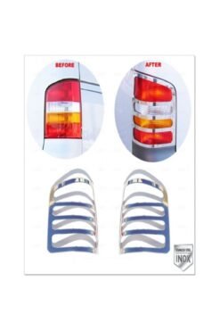 Alternative view of Vw T5 Transporter-caravelle-multivan Krom Stop Çerçevesi 2 Parça 2003-2015 Paslanmaz Çelik Çift Kapı