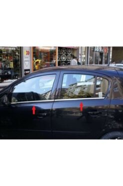 Alternative view of Opel Corsa D Krom Cam Çıtası 4 Parça 2007 Üzeri Uyumlu Paslanmaz Çelik Coupe