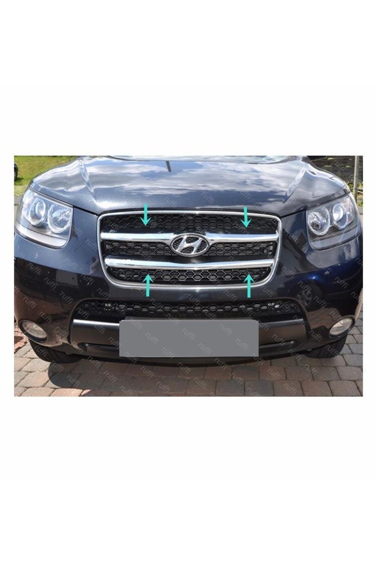 Hyundai Santa Fe Krom Ön Panjur 2 Prç, 2006-2010 Arası P, Çelik - Görsel 2