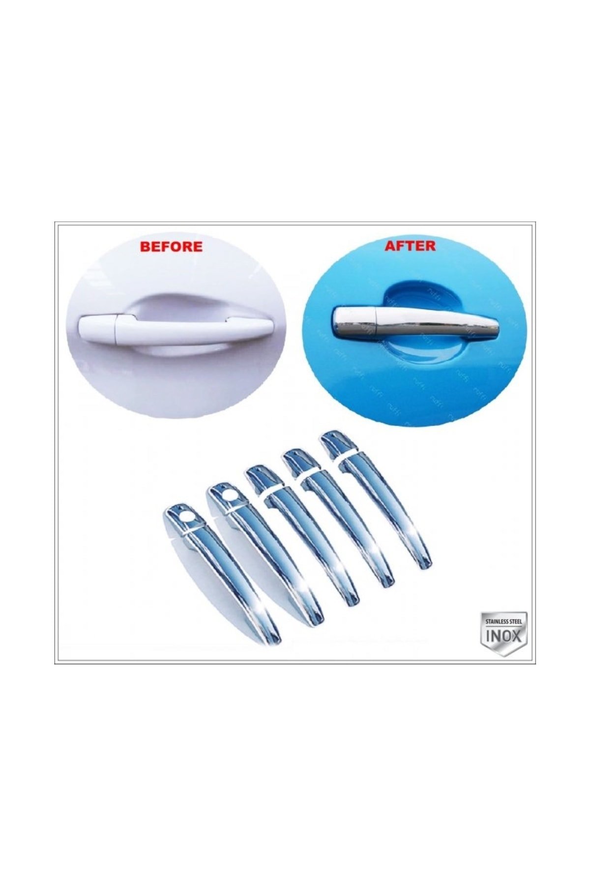 Fiat Scudo Krom Kapı Kolu 5 Kapı 2007-2016 Arası Paslanmaz Çelik (ÇİFT DELİK) - Görsel 3