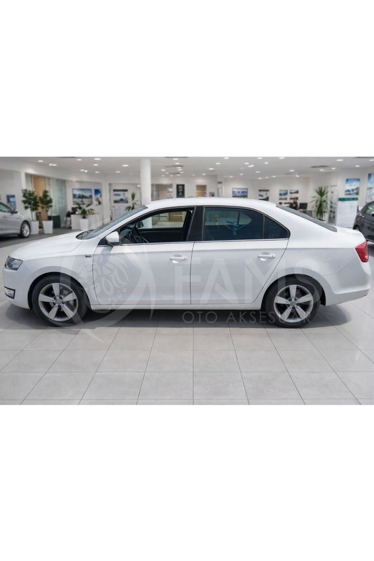Skoda Rapid Krom Cam Çıtası 2012 üzeri 6 Parça Paslanmaz Çelik (Sedan) - Görsel 4