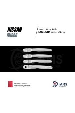 Alternative view of Nissan Micra Krom Kapı Kolu 4 Kapı 2010-2016 Arası Paslanmaz Çelik