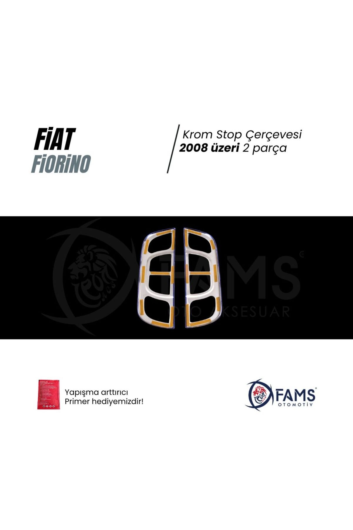 Fiat Fiorino Krom Stop Çerçeve 2 Parça 2008 Üzeri P,çelik