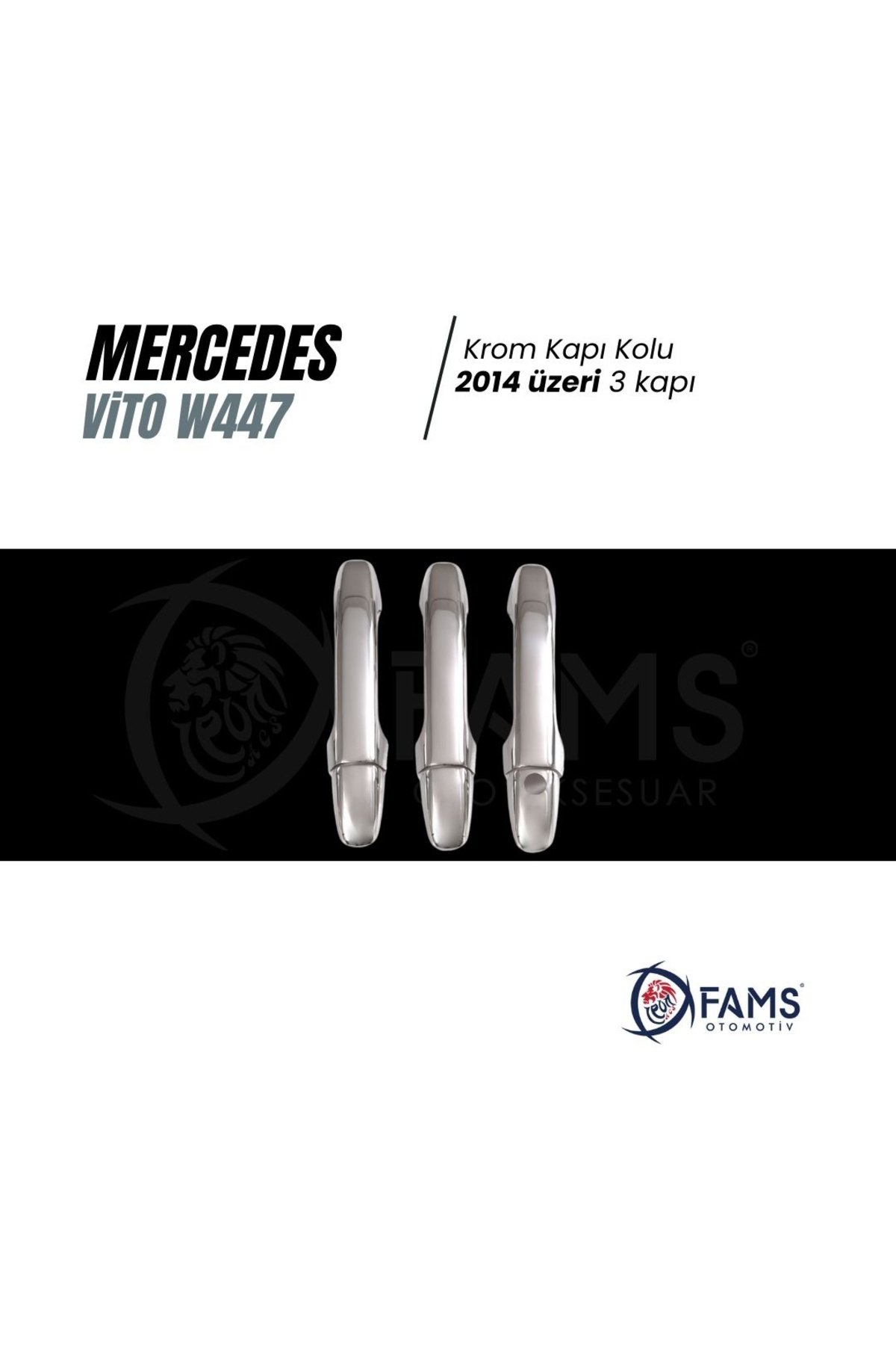 Mercedes Vito W447 Krom Kapı Kolu 3 Kapı 2014 Üzeri P,çelik - Görsel 2