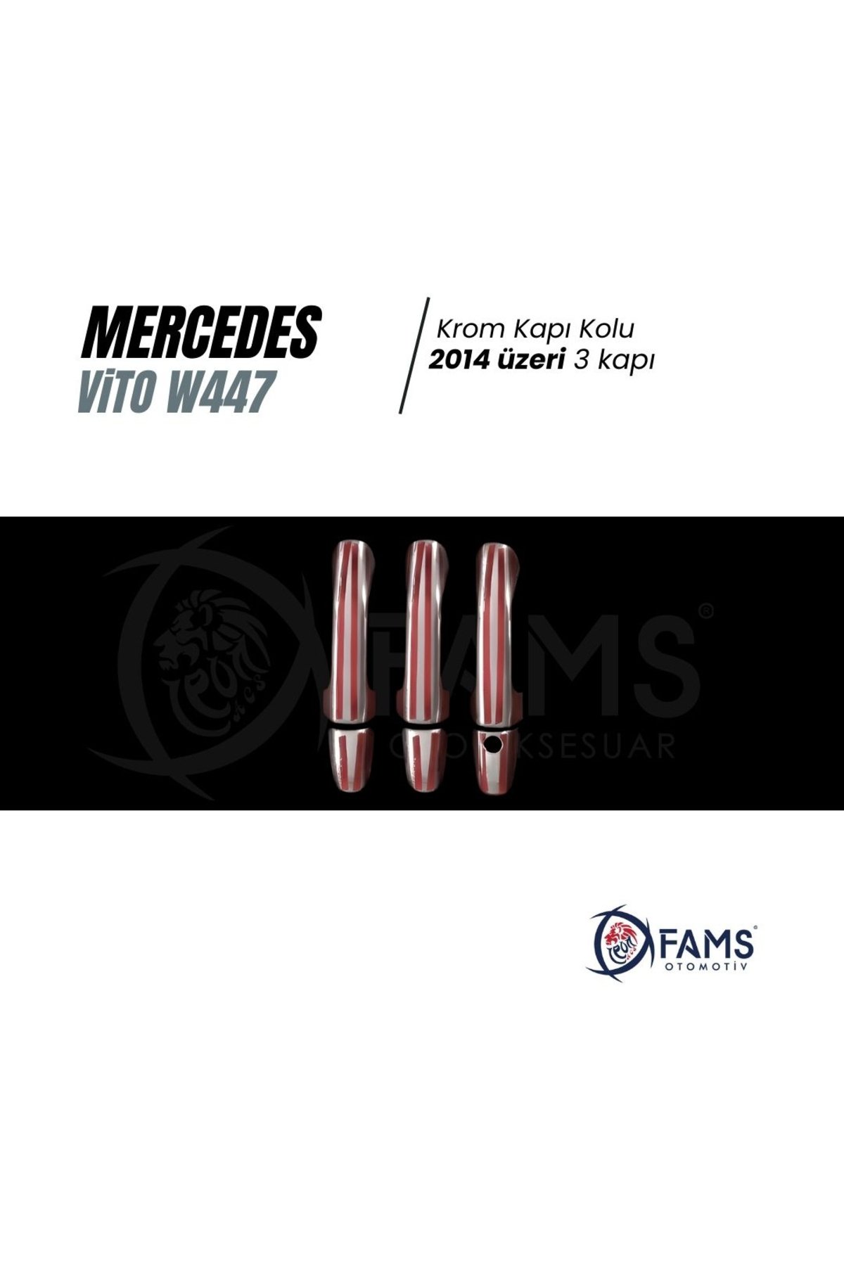 Mercedes Vito W447 Krom Kapı Kolu 3 Kapı 2014 Üzeri P,çelik - Görsel 3