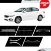 Fiat Egea 2015-2019 Sedan 12 Parça Krom Set (Cam Çıtası-Bagaj Çıtası Üst-Sis Farı-Ön Far Alt-Stop Alt Nikelajı) P.Çelik
