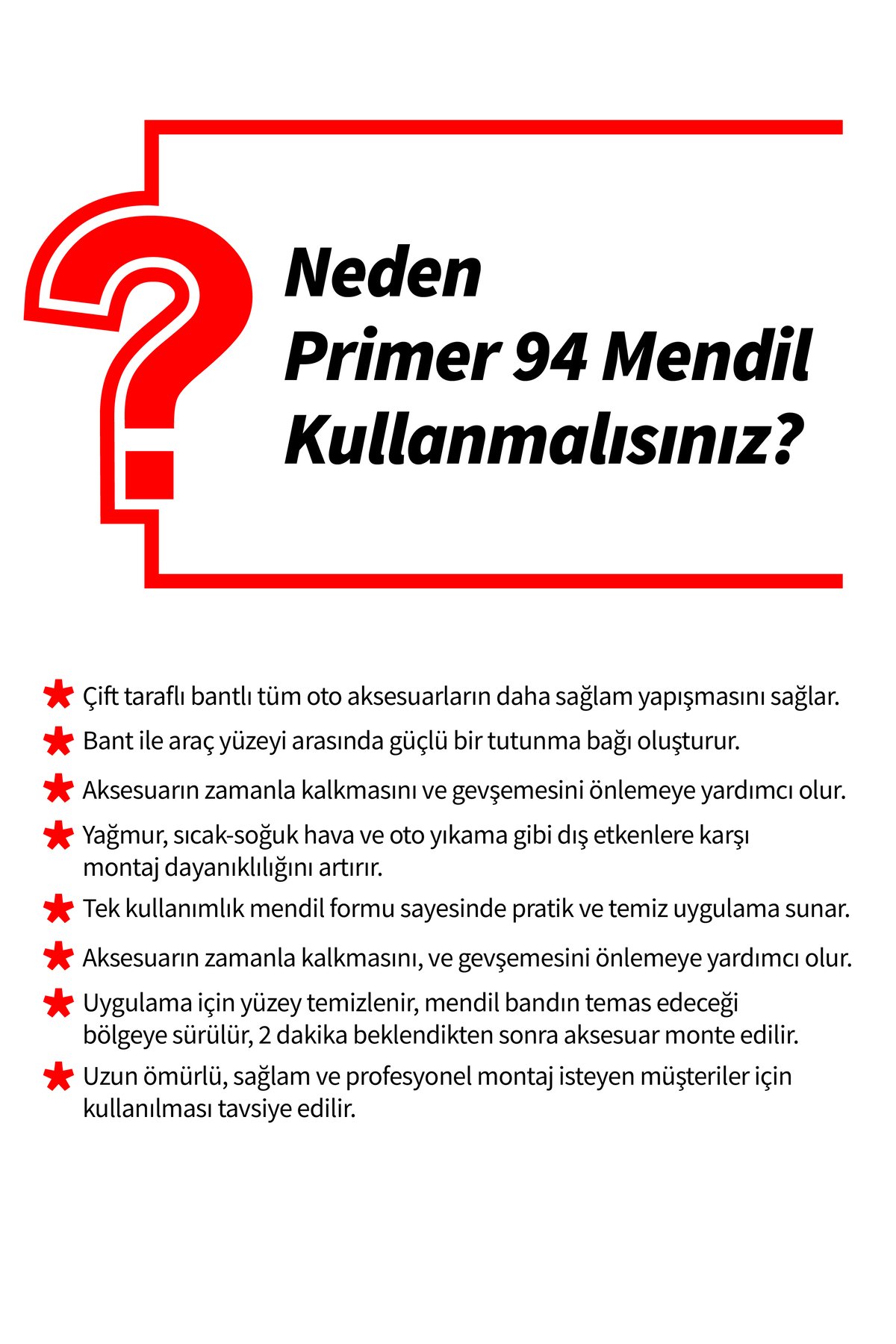 Primer 94 Çift Taraflı Bant için Yapışma Arttırıcı/Kuvvetlendirici Mendil (3 Adet) - Görsel 3