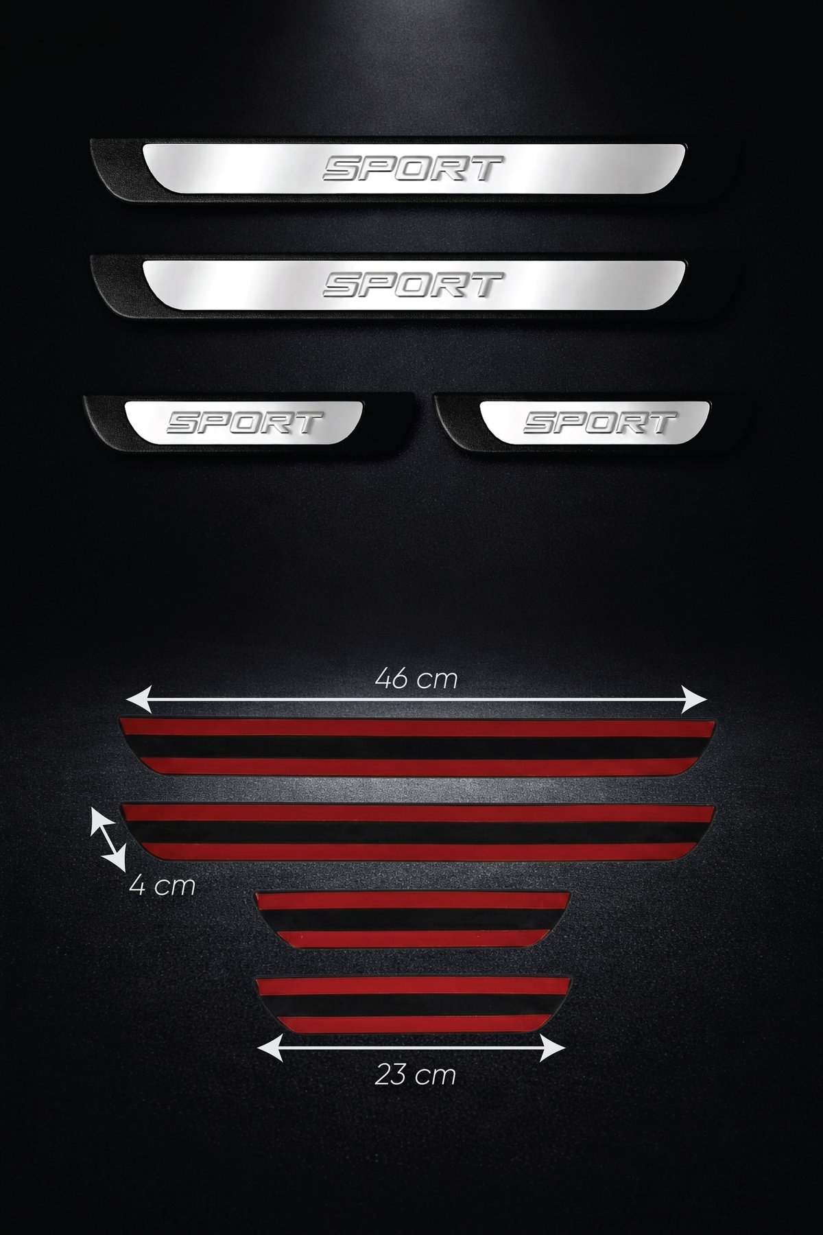 Toyota Corolla Krom Kapı Eşiği Koruma Sport Line 2002-2018 arası 4 Prç. P. Çelik (Taşlı) - Görsel 2