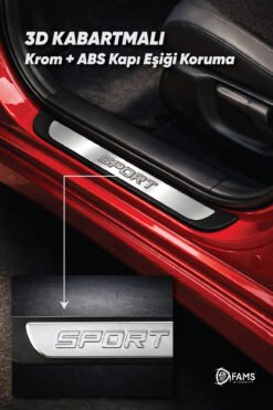 Fiat Egea Krom Kapı Eşiği Koruma Sport Line 2015-2020 arası 4 Prç. P. Çelik (Parlak)