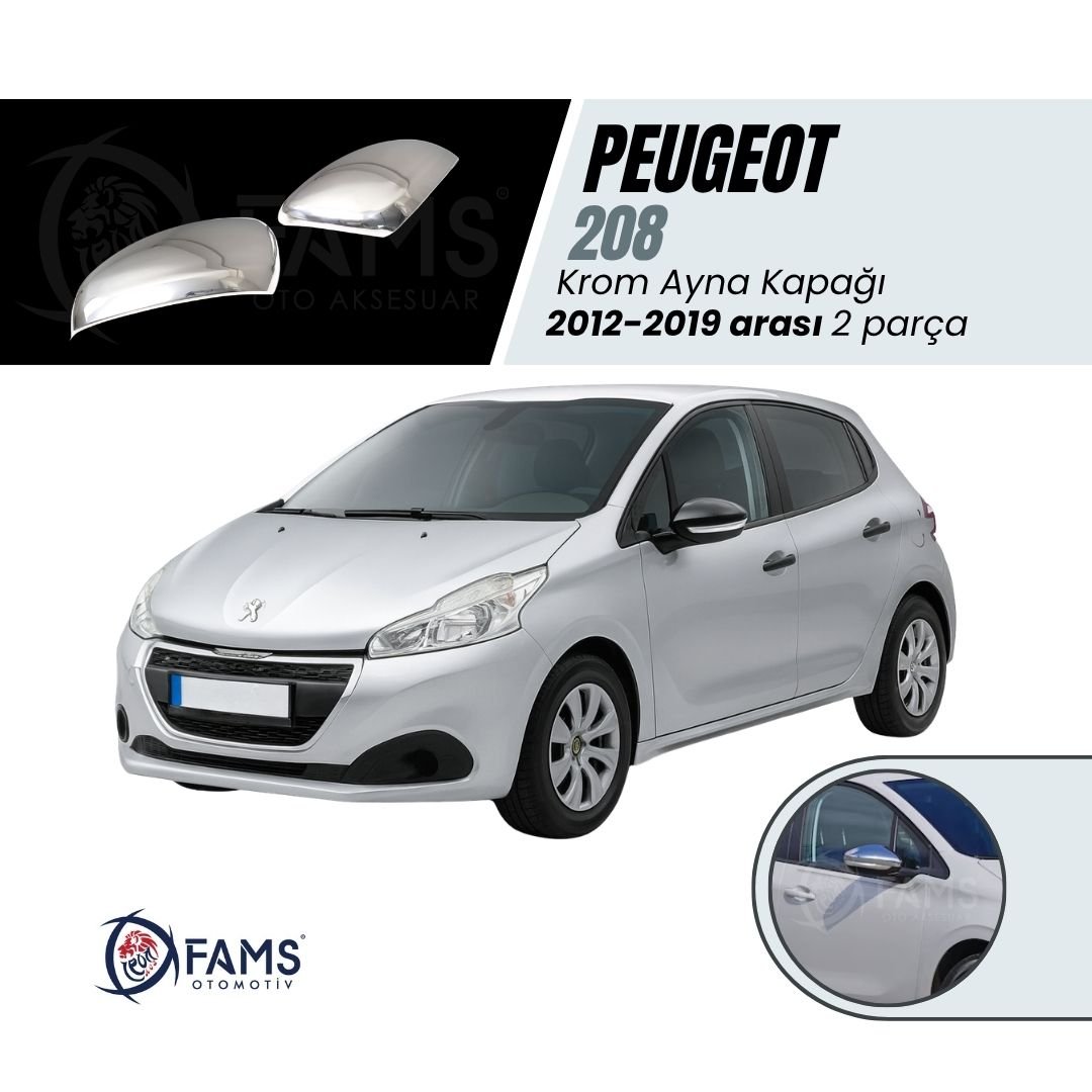 Peugeot 208 Krom Ayna Kapağı