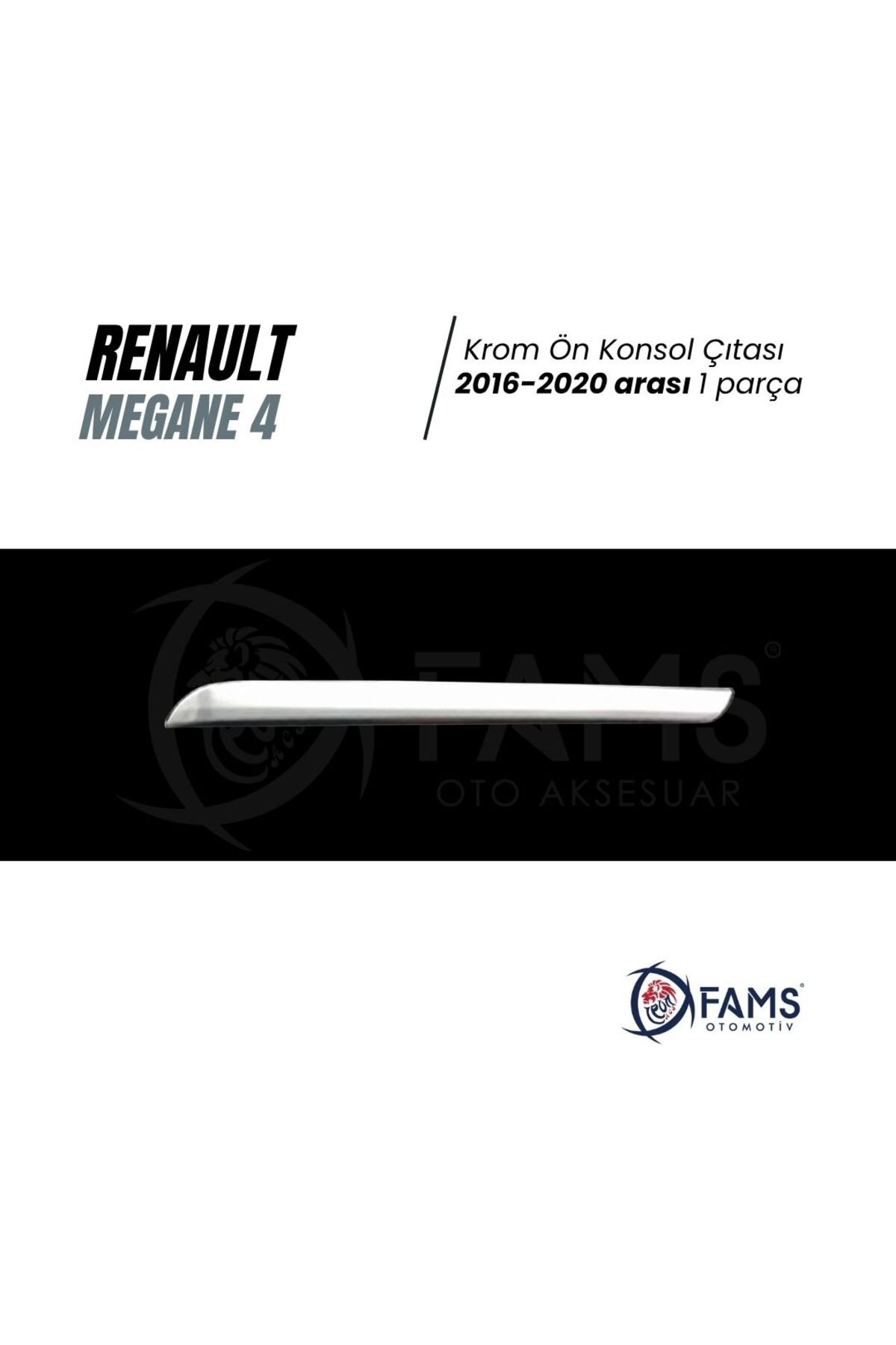 Renault Megane 4 Krom Ön Konsol Çıtası 2016-2020 Arası P. Çelik Taşlı - Görsel 2