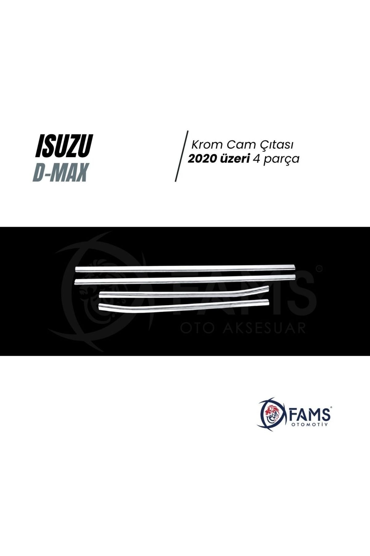 Isuzu D-Max Krom Cam Çıtası 4 Prç. 2020 Üzeri P.Çelik - Görsel 2