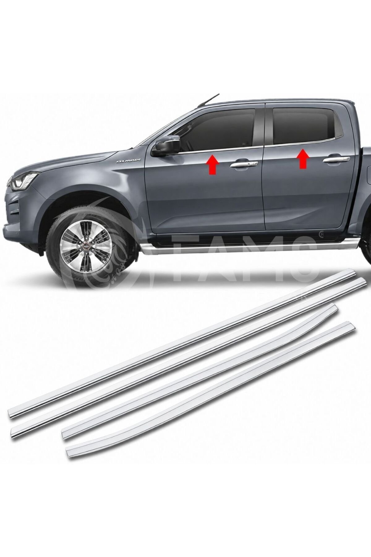 Isuzu D-Max Krom Cam Çıtası 4 Prç. 2020 Üzeri P.Çelik - Görsel 3