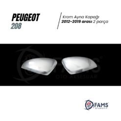 Alternative view of Peugeot 208 Krom Ayna Kapağı 2 Parça 2012-2019 arası Paslanmaz Çelik