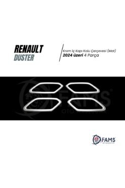 Alternative view of Renault Duster 2024 üzeri 4 Prç Krom İç Kapı Kolu Çerçevesi P.Çelik (Mat)