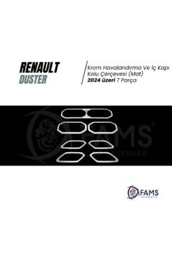 Alternative view of Renault Duster Krom Havalandırma Ve İç Kapı Kolu Çerçevesi 2024 üzeri 7 Prç P.Çelik (Mat)